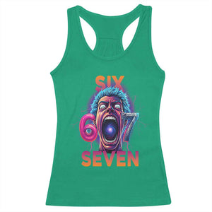 Mason 67 Chaos Edition Racerback Tank Top Psychedelic Screaming Six Seven Meme TS02 Irish Green Print Your Wear