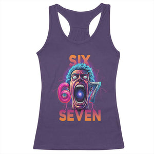 Mason 67 Chaos Edition Racerback Tank Top Psychedelic Screaming Six Seven Meme TS02 Purple Print Your Wear
