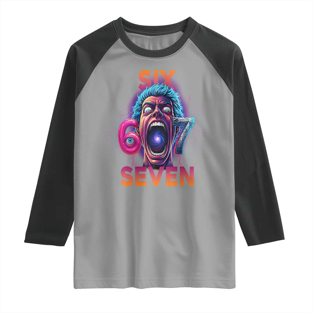 Mason 67 Chaos Edition Raglan Shirt Psychedelic Screaming Six Seven Meme TS02 Sport Gray Black Print Your Wear