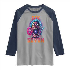 Mason 67 Chaos Edition Raglan Shirt Psychedelic Screaming Six Seven Meme TS02 Sport Gray Navy Print Your Wear