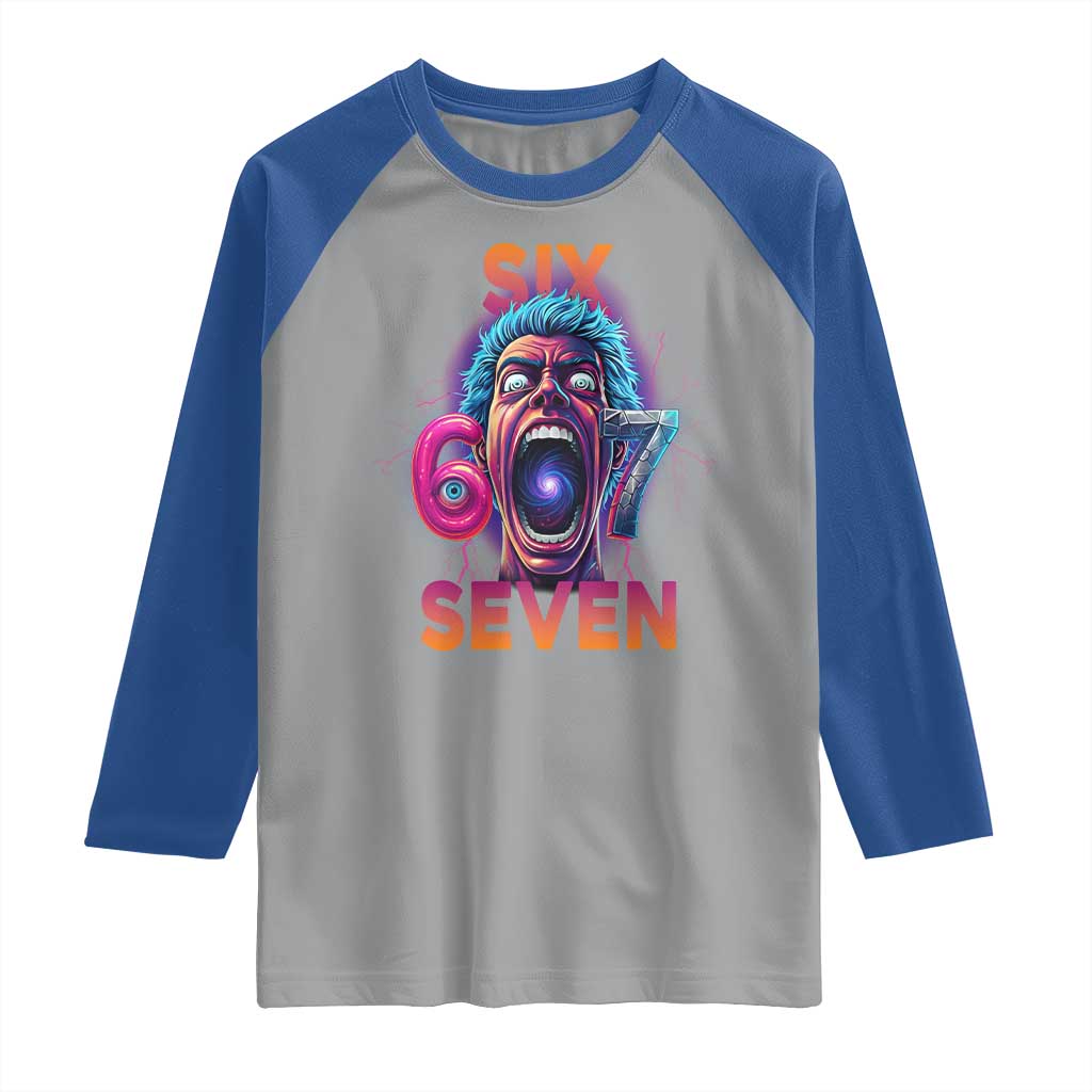 Mason 67 Chaos Edition Raglan Shirt Psychedelic Screaming Six Seven Meme TS02 Sport Gray Royal Print Your Wear