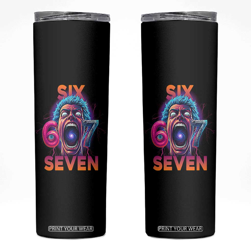 Mason 67 Chaos Edition Skinny Tumbler Psychedelic Screaming Six Seven Meme TS02 Black Print Your Wear