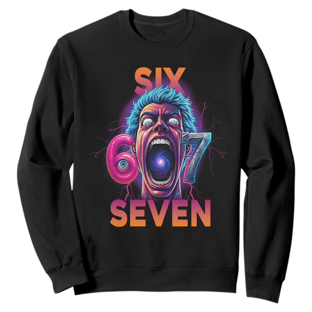 Mason 67 Chaos Edition Sweatshirt Psychedelic Screaming Six Seven Meme TS02 Black Print Your Wear
