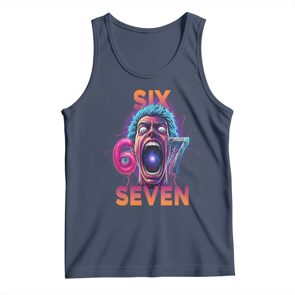 Mason 67 Chaos Edition Tank Top Psychedelic Screaming Six Seven Meme TS02 Navy Print Your Wear