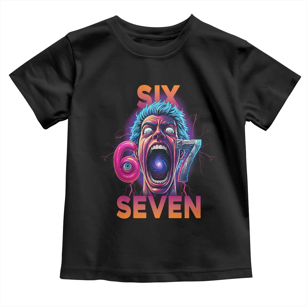 Mason 67 Chaos Edition Toddler T Shirt Psychedelic Screaming Six Seven Meme TS02 Black Print Your Wear