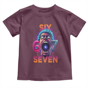 Mason 67 Chaos Edition Toddler T Shirt Psychedelic Screaming Six Seven Meme TS02 Maroon Print Your Wear