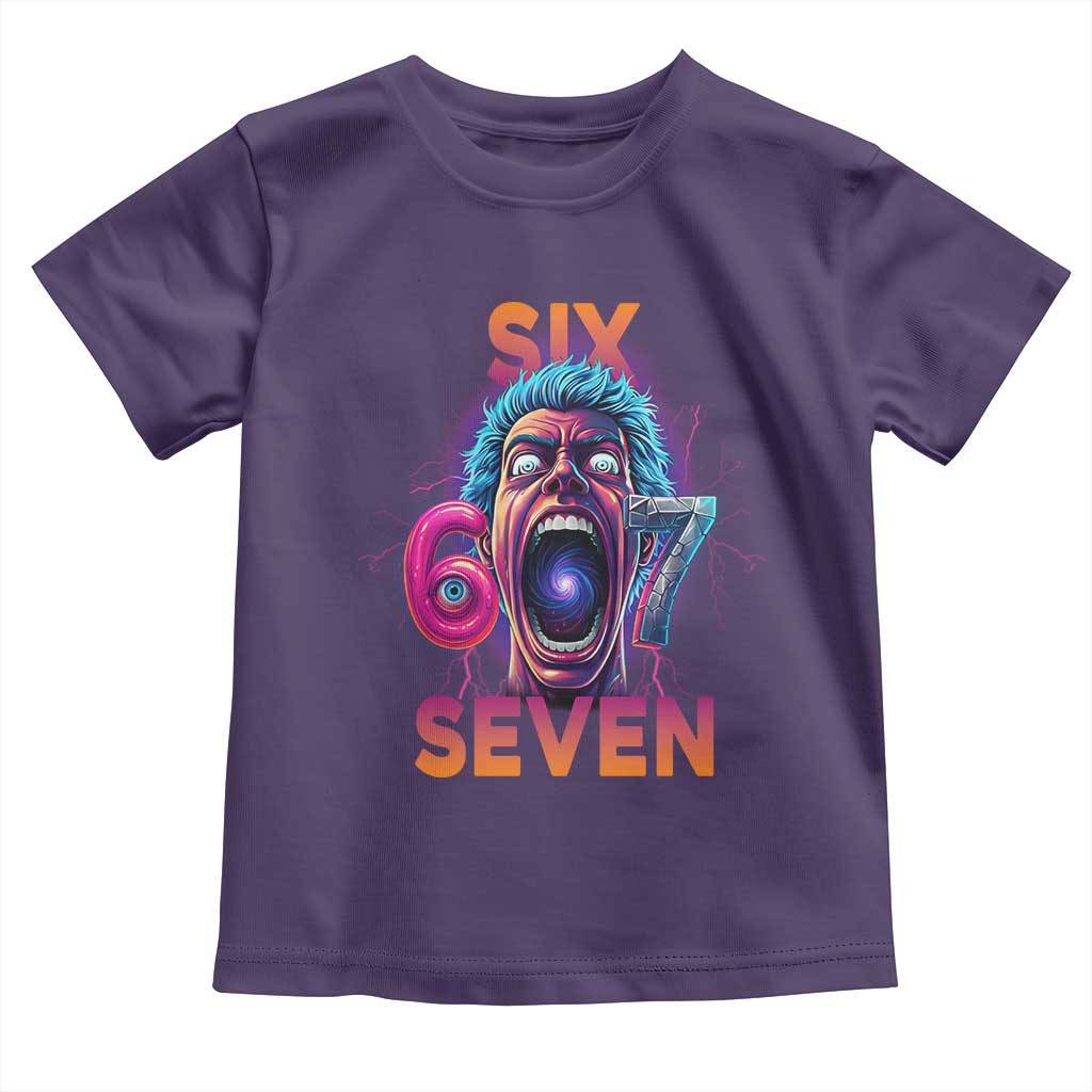 Mason 67 Chaos Edition Toddler T Shirt Psychedelic Screaming Six Seven Meme TS02 Purple Print Your Wear