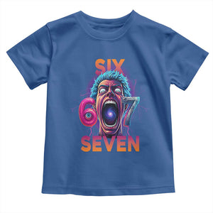 Mason 67 Chaos Edition Toddler T Shirt Psychedelic Screaming Six Seven Meme TS02 Royal Blue Print Your Wear