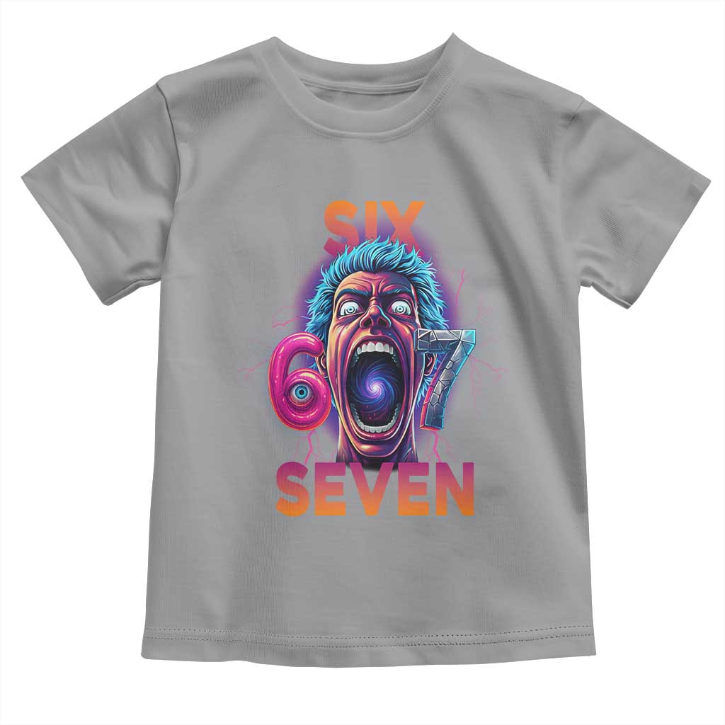 Mason 67 Chaos Edition Toddler T Shirt Psychedelic Screaming Six Seven Meme TS02 Sport Gray Print Your Wear