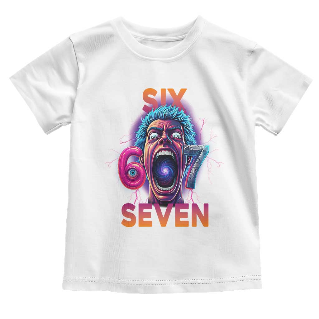 Mason 67 Chaos Edition Toddler T Shirt Psychedelic Screaming Six Seven Meme TS02 White Print Your Wear