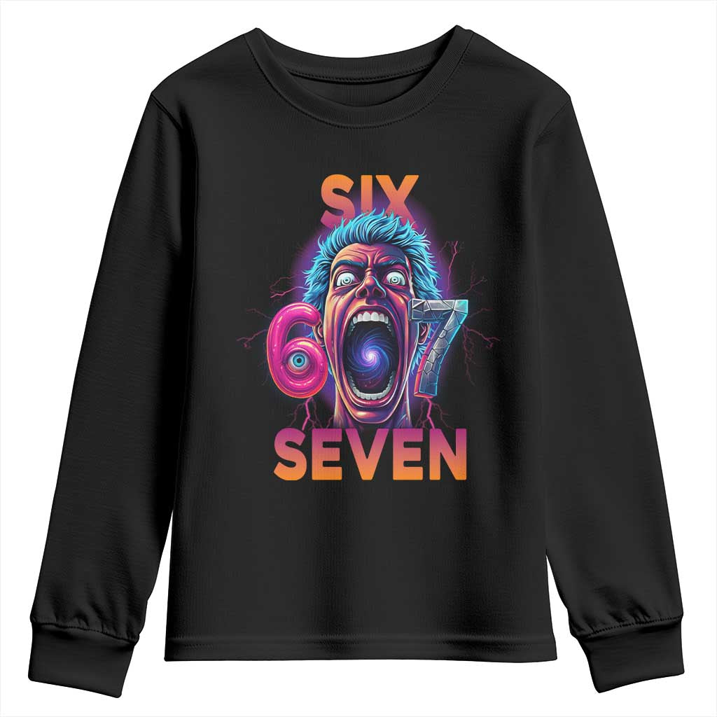 Mason 67 Chaos Edition Youth Sweatshirt Psychedelic Screaming Six Seven Meme TS02 Black Print Your Wear