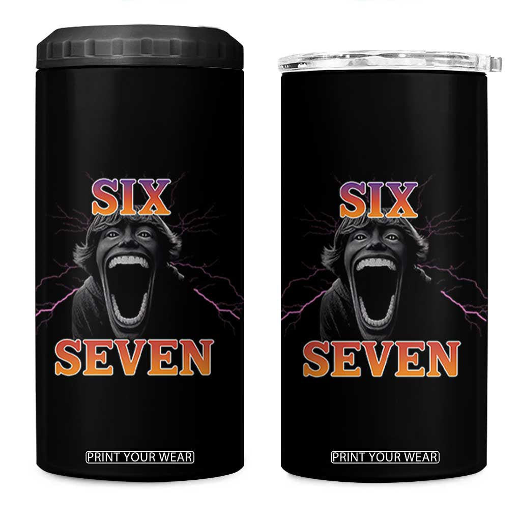 Mason 67 Kid Meme 4 in 1 Can Cooler Tumbler Devil Edit Viral Six Seven Scream TS02 One Size: 16 oz Black Print Your Wear
