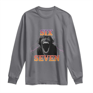 Mason 67 Kid Meme Long Sleeve Shirt Devil Edit Viral Six Seven Scream TS02 Charcoal Print Your Wear