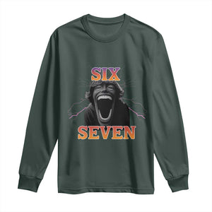 Mason 67 Kid Meme Long Sleeve Shirt Devil Edit Viral Six Seven Scream TS02 Dark Forest Green Print Your Wear