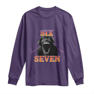 Mason 67 Kid Meme Long Sleeve Shirt Devil Edit Viral Six Seven Scream TS02 Purple Print Your Wear