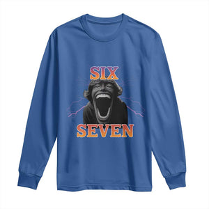 Mason 67 Kid Meme Long Sleeve Shirt Devil Edit Viral Six Seven Scream TS02 Royal Blue Print Your Wear