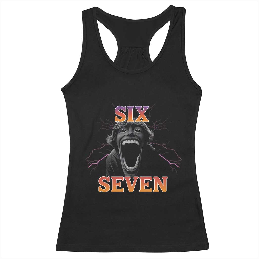 Mason 67 Kid Meme Racerback Tank Top Devil Edit Viral Six Seven Scream TS02 Black Print Your Wear