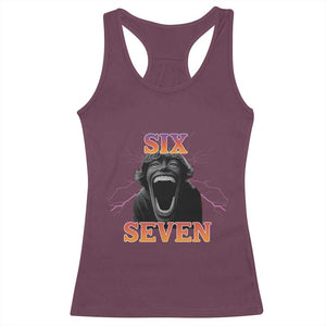Mason 67 Kid Meme Racerback Tank Top Devil Edit Viral Six Seven Scream TS02 Maroon Print Your Wear