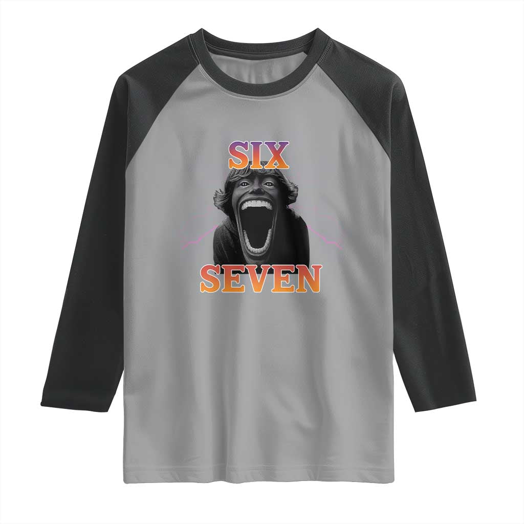 Mason 67 Kid Meme Raglan Shirt Devil Edit Viral Six Seven Scream TS02 Sport Gray Black Print Your Wear