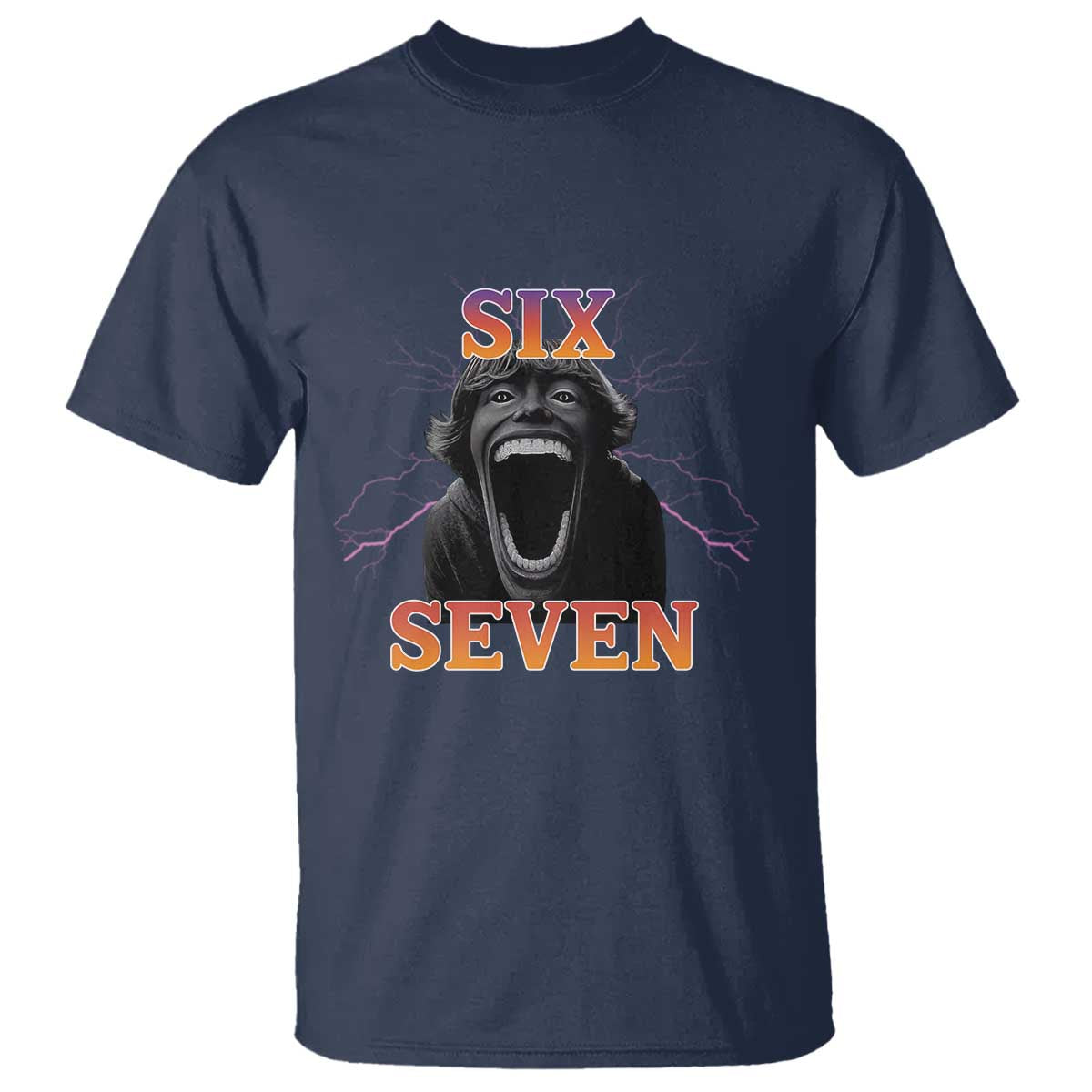 Mason 67 Kid Meme T Shirt Devil Edit Viral Six Seven Scream TS02 Navy Print Your Wear