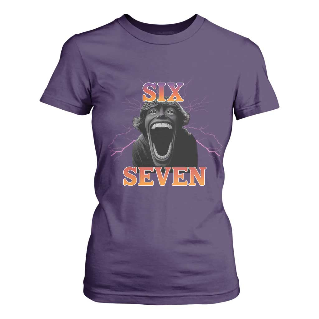 Mason 67 Kid Meme T Shirt For Women Devil Edit Viral Six Seven Scream TS02 Purple Print Your Wear
