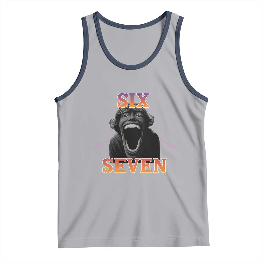 Mason 67 Kid Meme Tank Top Devil Edit Viral Six Seven Scream TS02 Athletic Heather Navy Print Your Wear