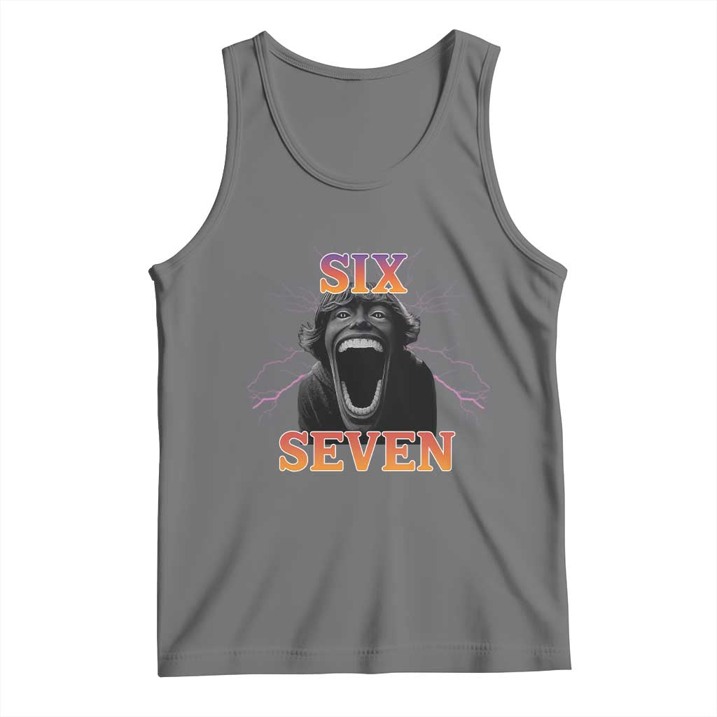 Mason 67 Kid Meme Tank Top Devil Edit Viral Six Seven Scream TS02 Black Heather Print Your Wear