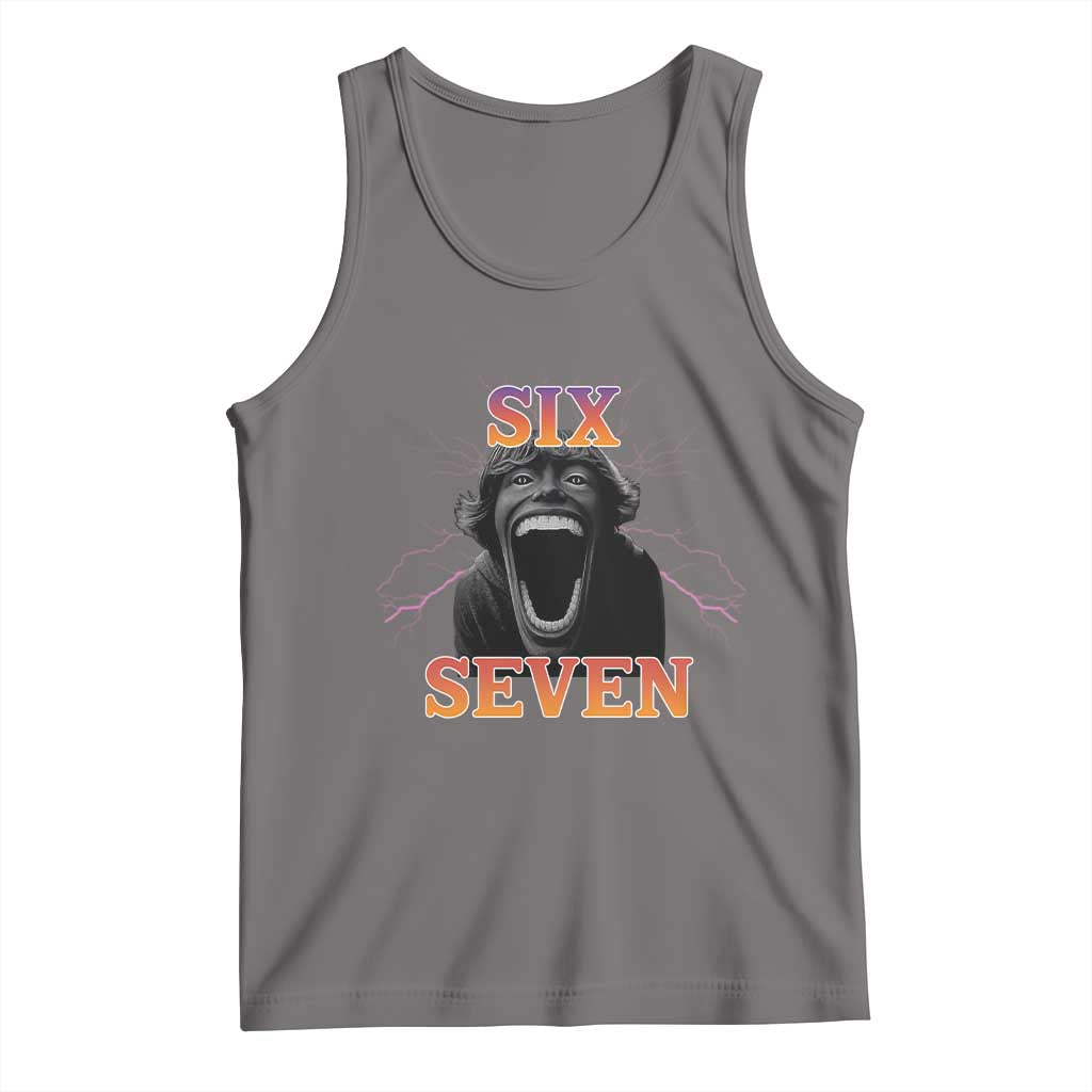 Mason 67 Kid Meme Tank Top Devil Edit Viral Six Seven Scream TS02 Deep Heather Print Your Wear
