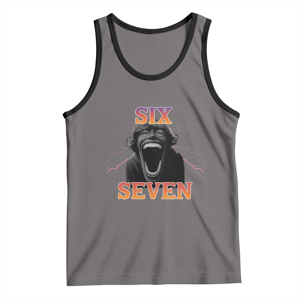 Mason 67 Kid Meme Tank Top Devil Edit Viral Six Seven Scream TS02 Deep Heather Black Print Your Wear