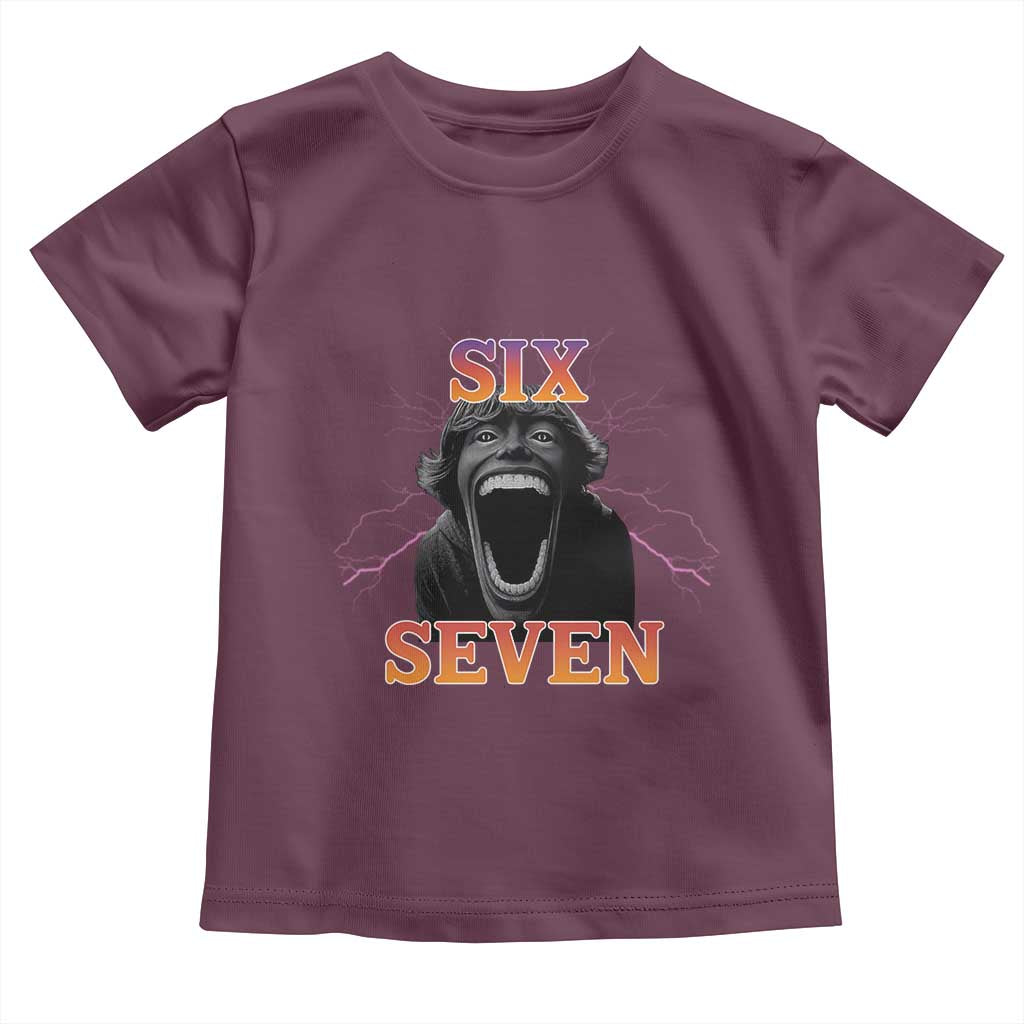 Mason 67 Kid Meme Toddler T Shirt Devil Edit Viral Six Seven Scream TS02 Maroon Print Your Wear