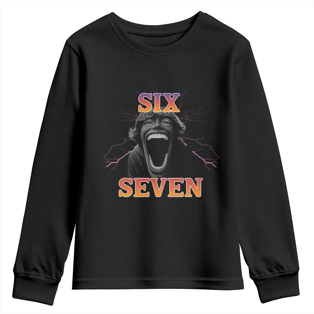 Mason 67 Kid Meme Youth Sweatshirt Devil Edit Viral Six Seven Scream TS02 Black Print Your Wear