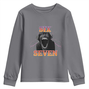 Mason 67 Kid Meme Youth Sweatshirt Devil Edit Viral Six Seven Scream TS02 Charcoal Print Your Wear