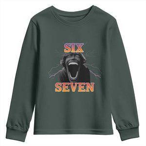 Mason 67 Kid Meme Youth Sweatshirt Devil Edit Viral Six Seven Scream TS02 Dark Forest Green Print Your Wear