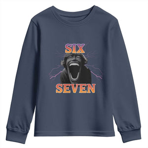 Mason 67 Kid Meme Youth Sweatshirt Devil Edit Viral Six Seven Scream TS02 Navy Print Your Wear