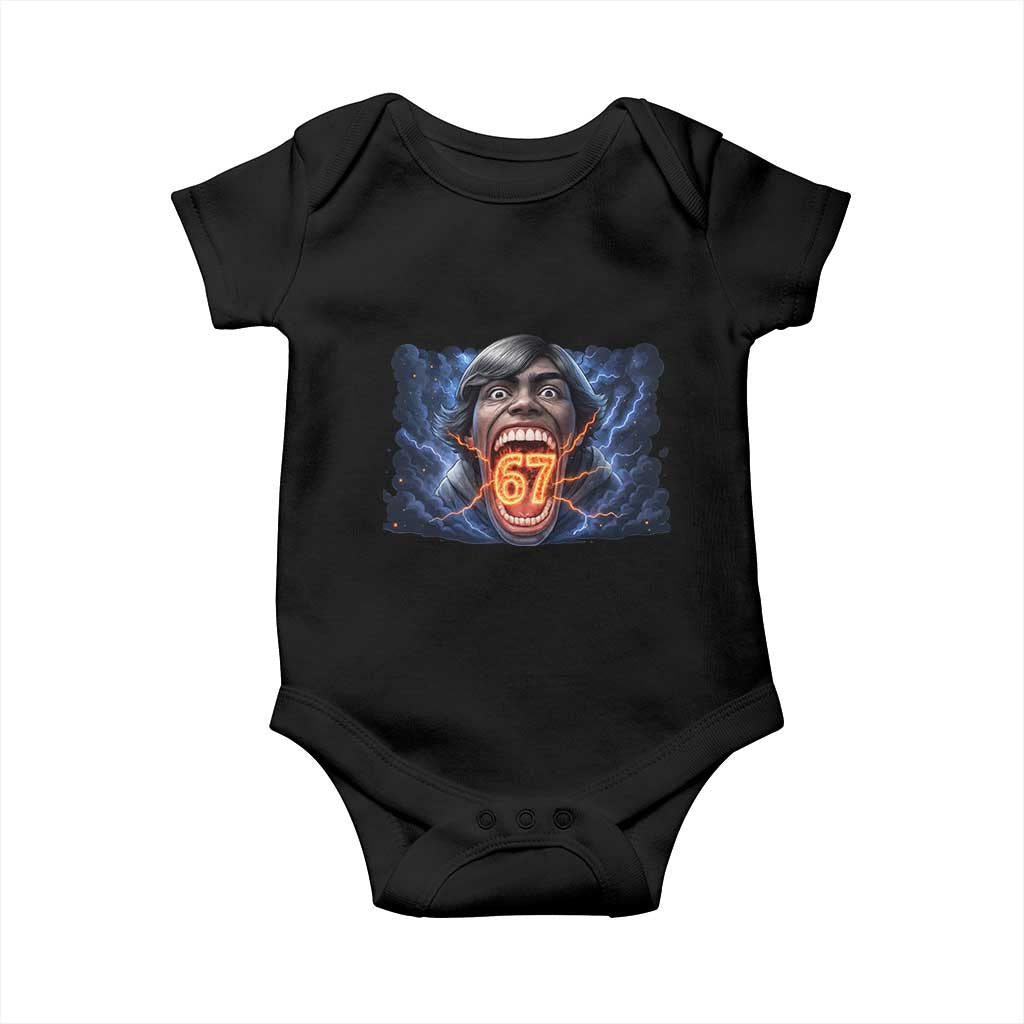 Screaming Mason 67 Kid Meme Baby Onesie Six Seven Viral Devil Transformation Horror Edit TS02 Black Print Your Wear