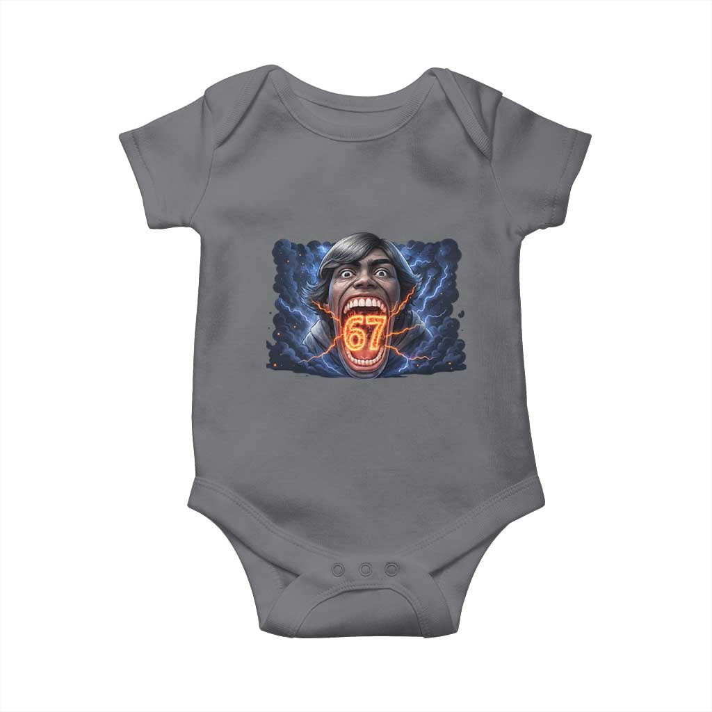 Screaming Mason 67 Kid Meme Baby Onesie Six Seven Viral Devil Transformation Horror Edit TS02 Charcoal Print Your Wear