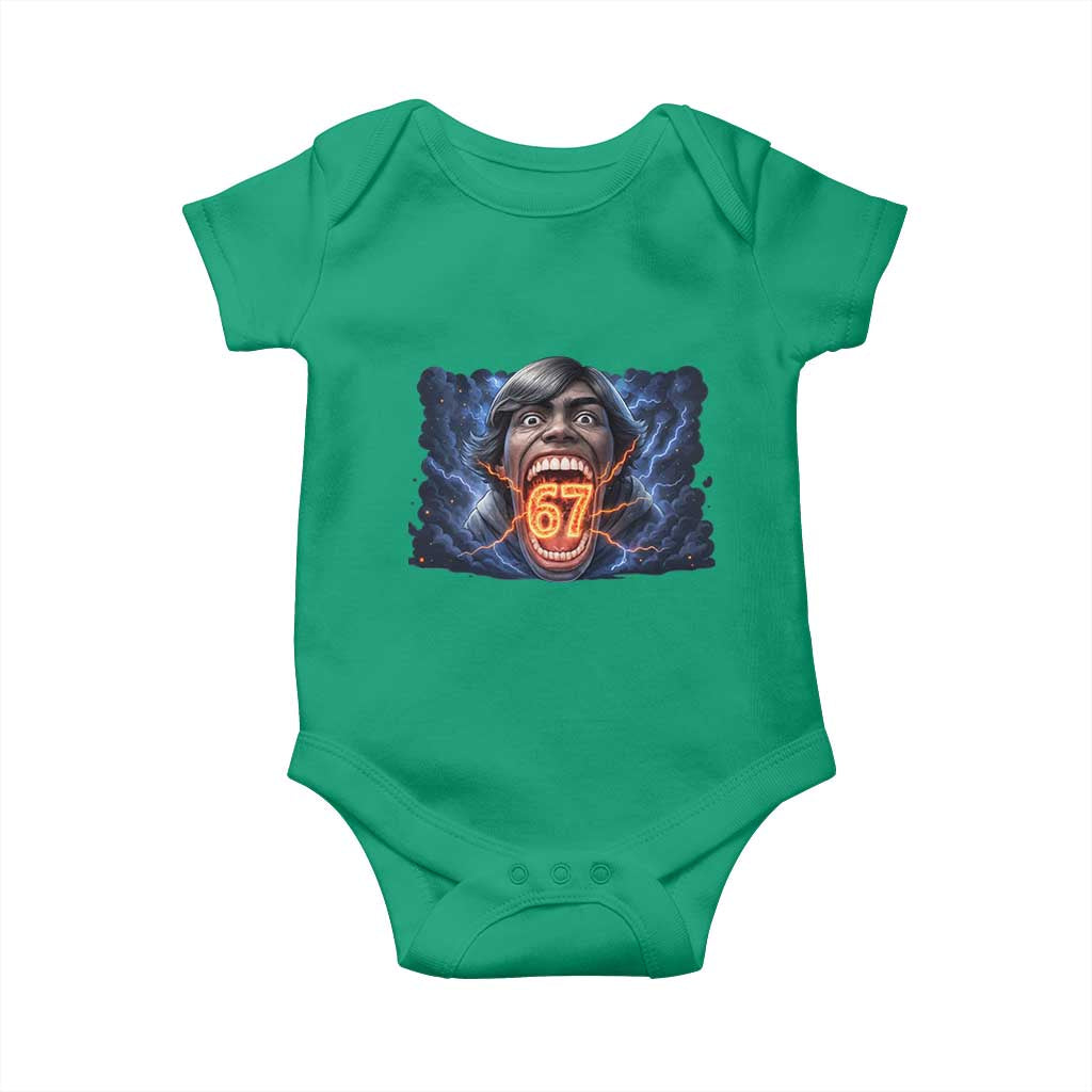 Screaming Mason 67 Kid Meme Baby Onesie Six Seven Viral Devil Transformation Horror Edit TS02 Irish Green Print Your Wear
