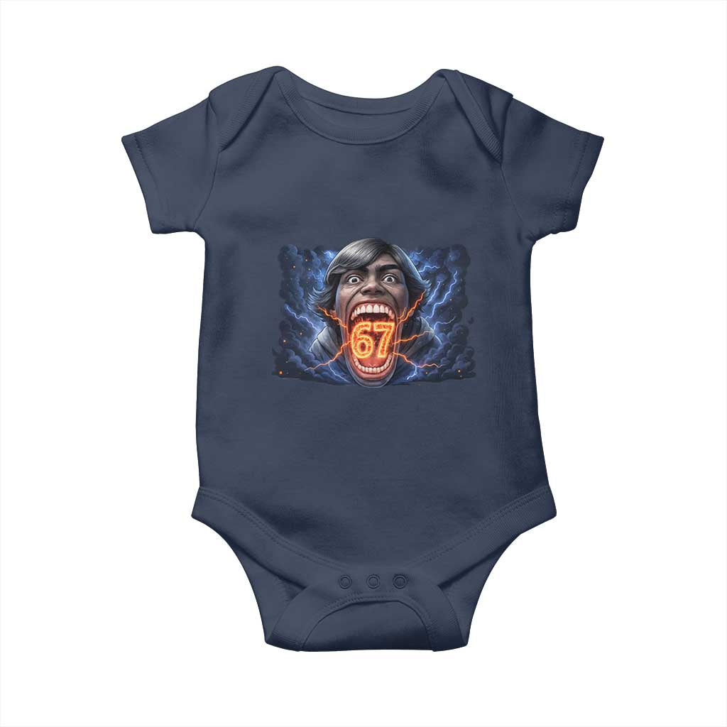 Screaming Mason 67 Kid Meme Baby Onesie Six Seven Viral Devil Transformation Horror Edit TS02 Navy Print Your Wear