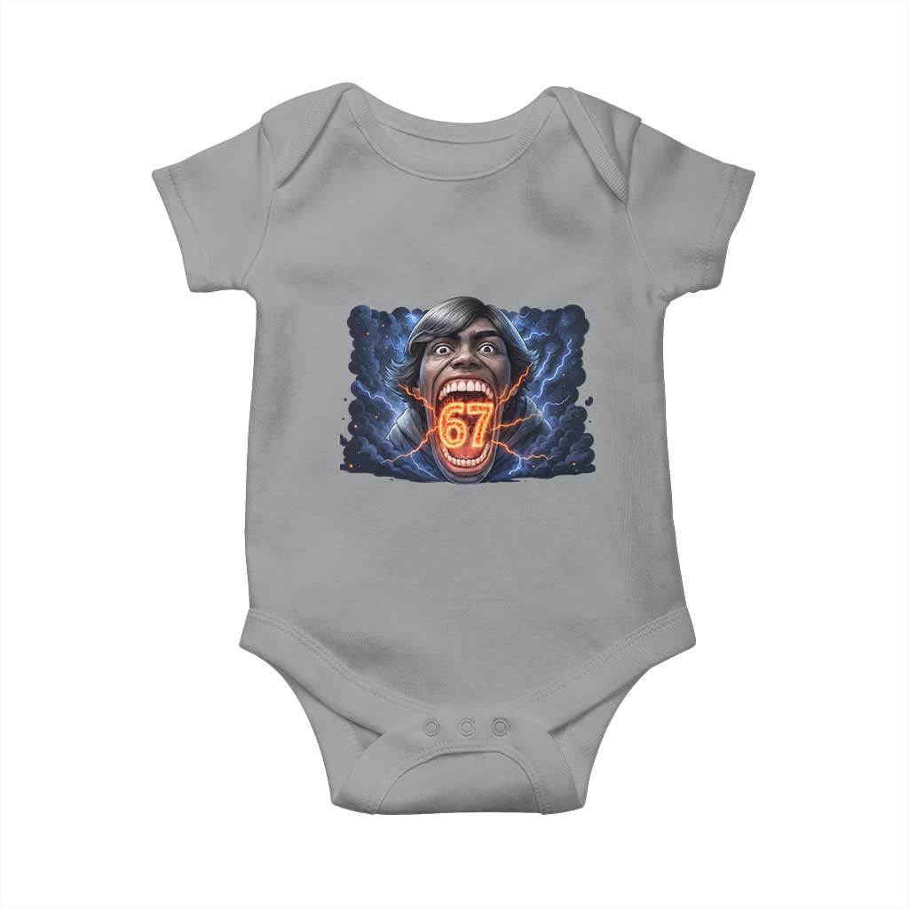 Screaming Mason 67 Kid Meme Baby Onesie Six Seven Viral Devil Transformation Horror Edit TS02 Sport Gray Print Your Wear