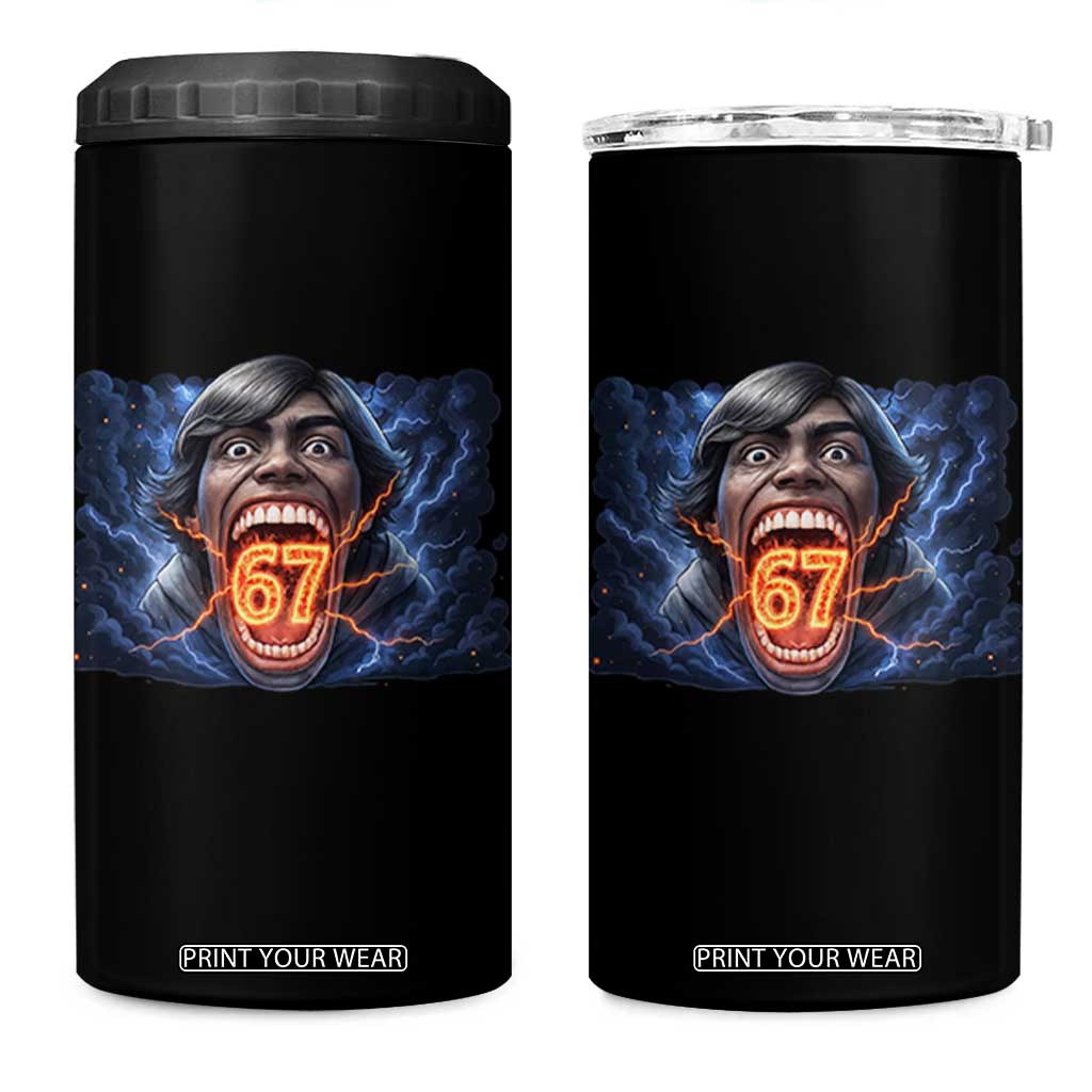 Screaming Mason 67 Kid Meme 4 in 1 Can Cooler Tumbler Six Seven Viral Devil Transformation Horror Edit TS02 One Size: 16 oz Black Print Your Wear