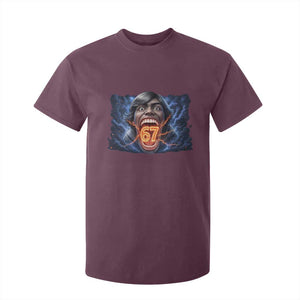 Screaming Mason 67 Kid Meme T Shirt For Kid Six Seven Viral Devil Transformation Horror Edit TS02 Maroon Print Your Wear