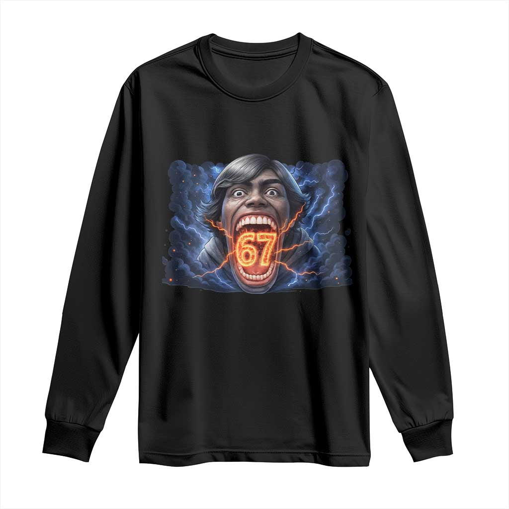 Screaming Mason 67 Kid Meme Long Sleeve Shirt Six Seven Viral Devil Transformation Horror Edit TS02 Black Print Your Wear