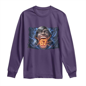Screaming Mason 67 Kid Meme Long Sleeve Shirt Six Seven Viral Devil Transformation Horror Edit TS02 Purple Print Your Wear