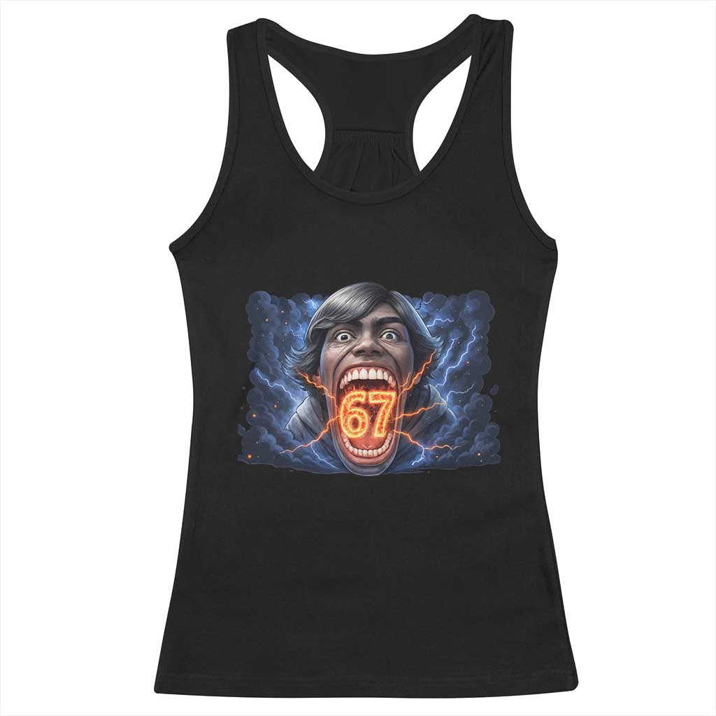 Screaming Mason 67 Kid Meme Racerback Tank Top Six Seven Viral Devil Transformation Horror Edit TS02 Black Print Your Wear