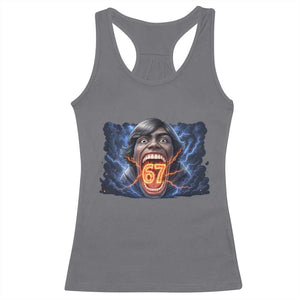 Screaming Mason 67 Kid Meme Racerback Tank Top Six Seven Viral Devil Transformation Horror Edit TS02 Charcoal Print Your Wear