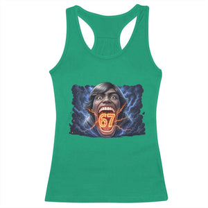 Screaming Mason 67 Kid Meme Racerback Tank Top Six Seven Viral Devil Transformation Horror Edit TS02 Irish Green Print Your Wear