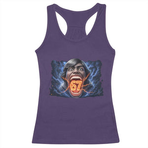 Screaming Mason 67 Kid Meme Racerback Tank Top Six Seven Viral Devil Transformation Horror Edit TS02 Purple Print Your Wear