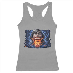 Screaming Mason 67 Kid Meme Racerback Tank Top Six Seven Viral Devil Transformation Horror Edit TS02 Sport Gray Print Your Wear