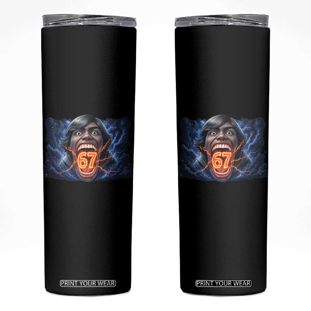 Screaming Mason 67 Kid Meme Skinny Tumbler Six Seven Viral Devil Transformation Horror Edit TS02 Black Print Your Wear