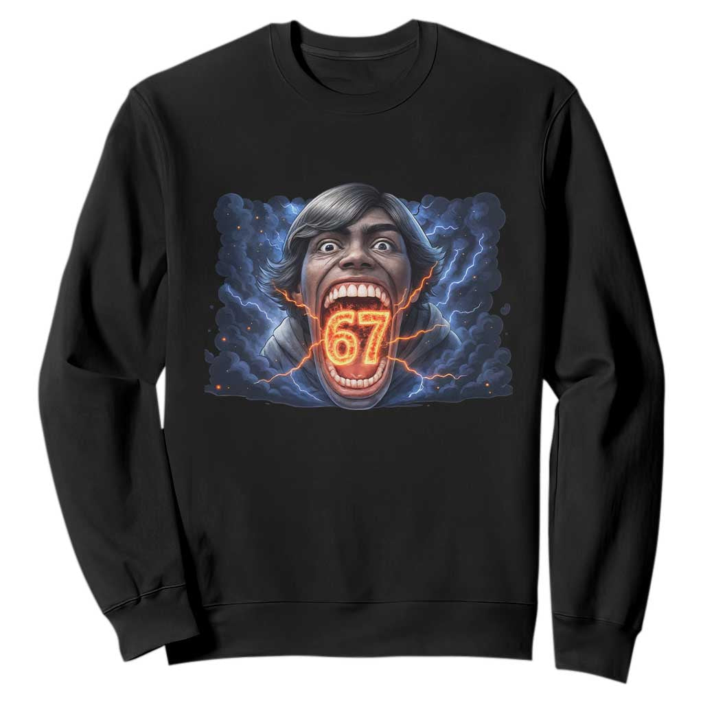 Screaming Mason 67 Kid Meme Sweatshirt Six Seven Viral Devil Transformation Horror Edit TS02 Black Print Your Wear